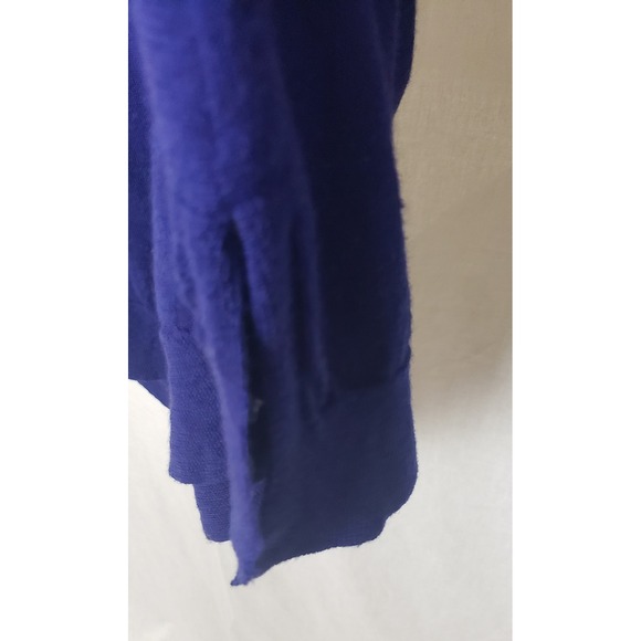 EILEEN FISHER Knit Sweater Tunic Top Royal Blue L 100% Merino Wool Lightweight - Picture 4 of 4